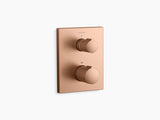AUTOSENSE TM RECESSED THERMOSTATIC BATH AND SHOWER VALVE TRIM WITH KNOB HANDLES - KOHLER PREMIUM -  ( VIBRANT BRUSHED ROSE GOLD - PREMIUM - 0x15 mm - 0inchX0.5inch )