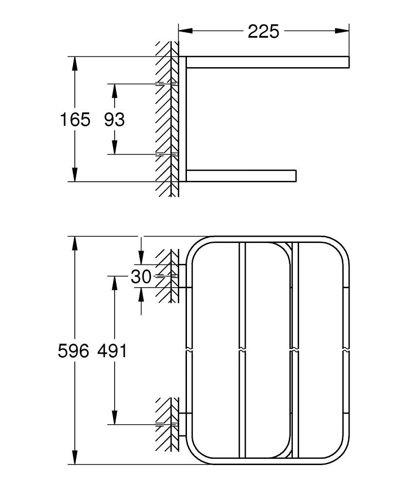 SELECTION MULTI-TOWEL RACK - GROHE -  (  - G4 - SELECTION - 225x165 mm - 9inchX6.6inch )
