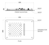 SS 3 FALSE CEILING RAIN SHWR W/INST. KIT - AQUANT -  ( CHROME -  - 370x250 mm - 14.8inchX10inch )