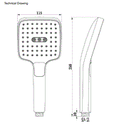 ABS HAND SHOWER 3 FUNCTION WITH 1.5 MTR FLEXIBLE HOSE - AQUANT -  ( CHROME - SHOWER - 0x0 mm - 0inchx0inch )