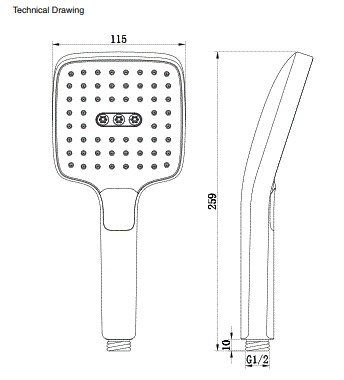 ABS HAND SHOWER 3 FUNCTION WITH 1.5 MTR FLEXIBLE HOSE - AQUANT -  ( CHROME - SHOWER - 0x0 mm - 0inchx0inch )
