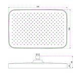 RECTANGULAR ABS RAIN SHOWER - AQUANT -  ( BRUSHED GOLD -  - 325x187 mm - 13inchX7.48inch )