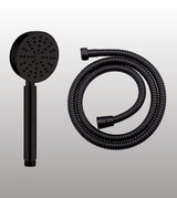 BRASS HAND SHOWER INCLUDES FLEXIBLE SHOWER HOSE 1.5 MTR POWDER FLOW - AQUANT -  ( MATT BLACK -  - 80x0 mm - 3.2inchX0inch )