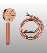 BRASS HAND SHOWER INCLUDES FLEXIBLE SHOWER HOSE 1.5 MTR POWDER FLOW - AQUANT -  ( ROSE GOLD -  - 80x0 mm - 3.2inchX0inch )