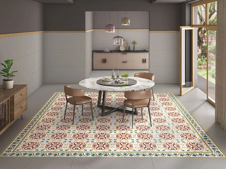 VINTAGE GOLD BORDER MATT - SIMPOLO-TILES -  (  - TINY TILE MATT - 198x198 mm - 7.8inchX7.8inch )