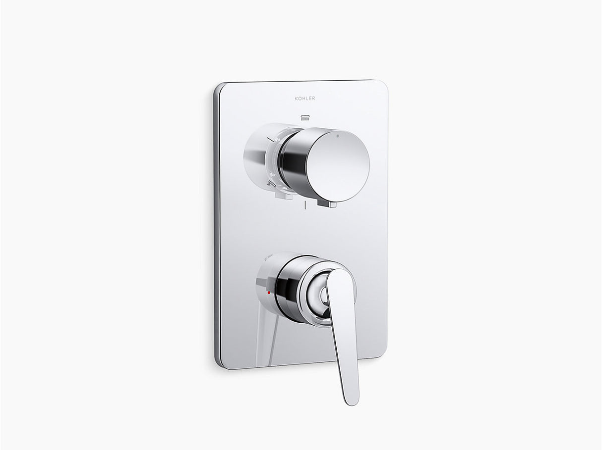 FLUENCE TM AQUA TURBO TM 360 RECESSED NON-THERMOSTATIC BATH AND SHOWER VALVE TRIM - KOHLER PREMIUM -  ( POLISHED CHROME - PREMIUM - 0x15 mm - 0inchX0.5inch )