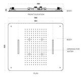 SS 3 FUNC CONC. CEILING RAIN SHWR W/INST. KIT FOR FALSE CEILING - AQUANT -  ( ROSE GOLD -  - 580x480 mm - 23.2inchX19.2inch )
