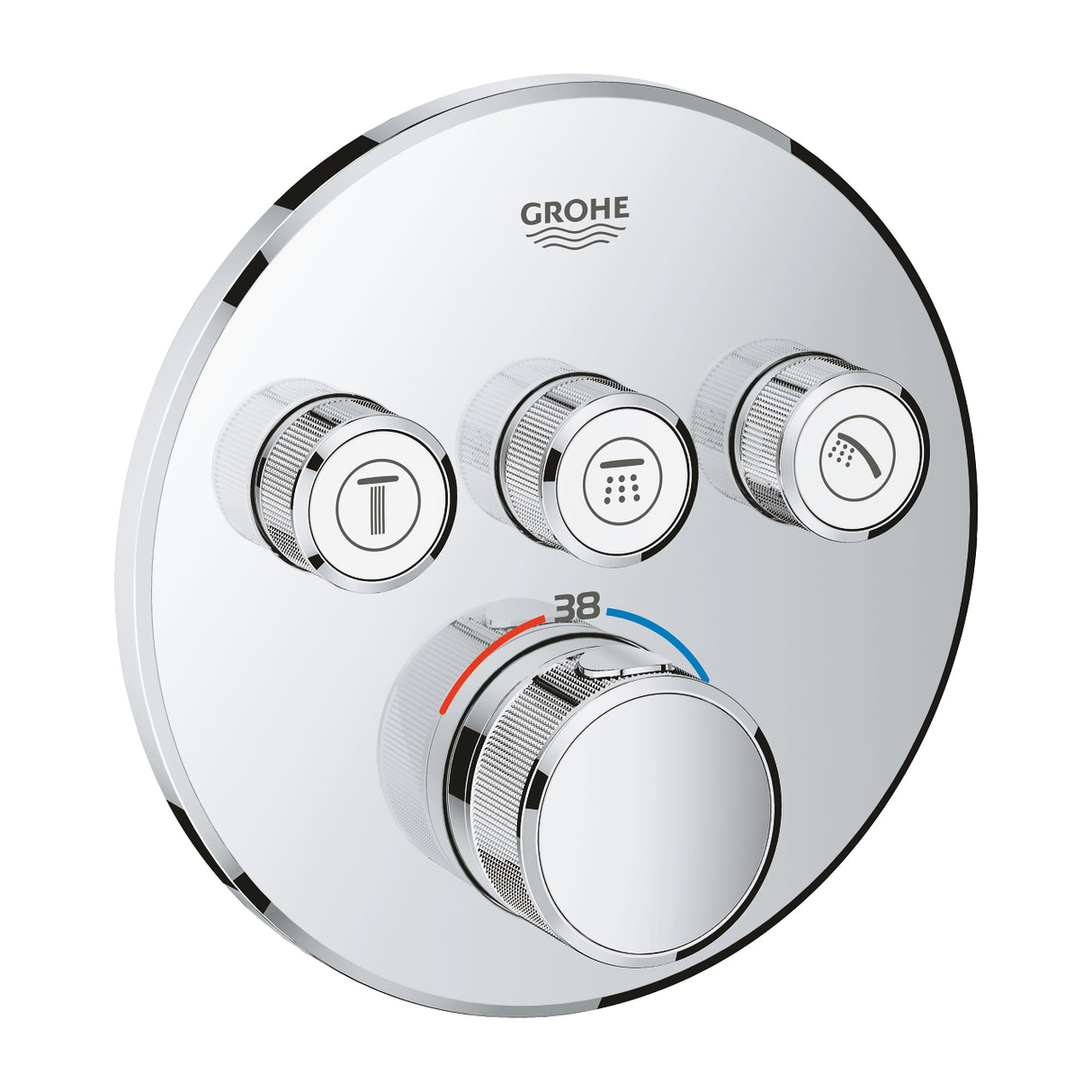 GROHTHERM SMARTCONTROL THERMOSTAT ROUND, 3 CONTROL - GROHE -  ( CHROME - G5 - GROHTHERM - 0x0 mm - 0inchX0inch )