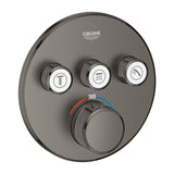 GROHTHERM SMARTCONTROL THERMOSTAT ROUND, 3 CONTROL - GROHE -  ( BRUSHED HARD GRAPHITE - G5 - GROHTHERM - 0x0 mm - 0inchX0inch )