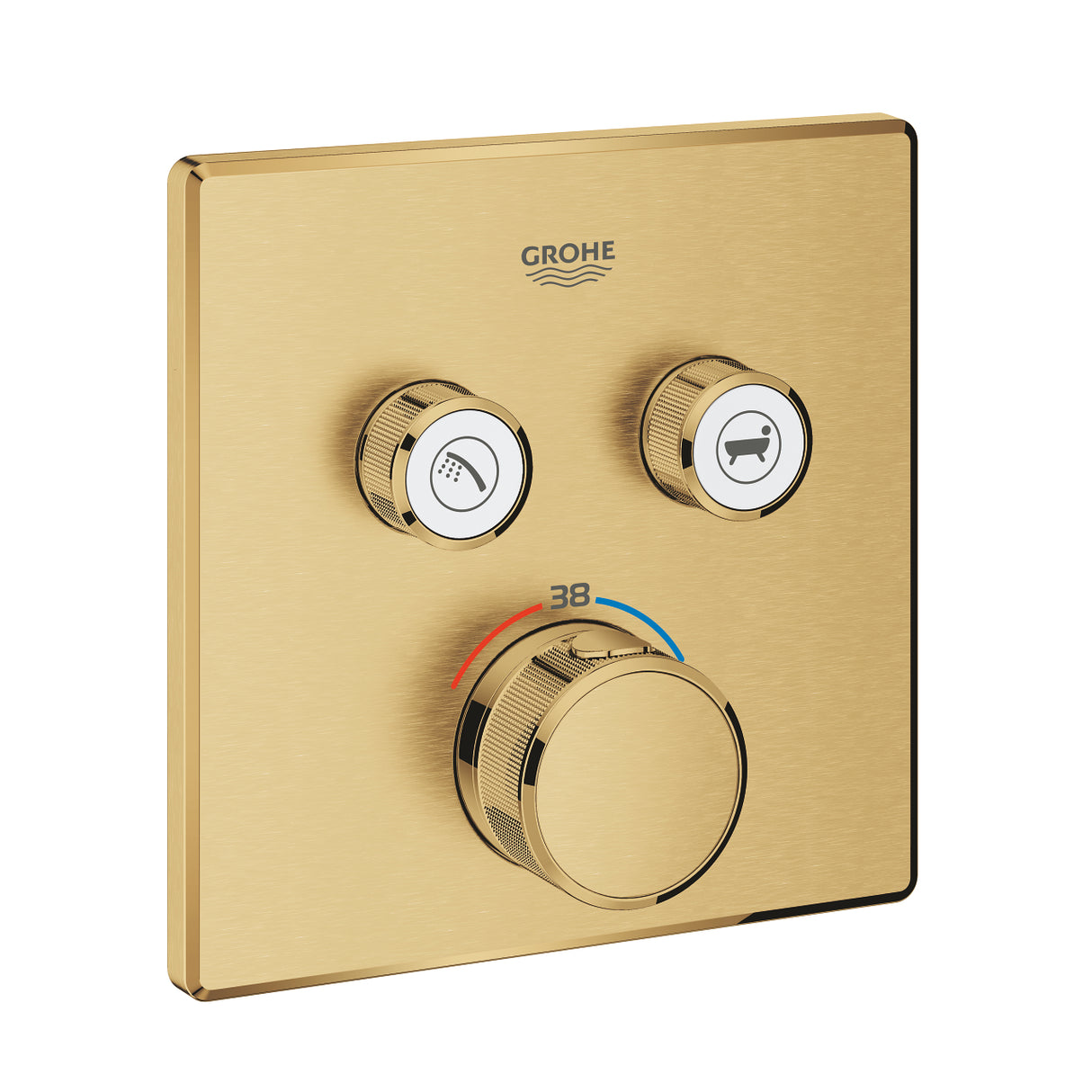 GROHTHERM SMARTCONTROL THERMOSTAT SQUARE, 2 CONTROL - GROHE -  ( BRUSHED COOL SUNRISE - G5 - GROHTHERM - 0x0 mm - 0inchX0inch )