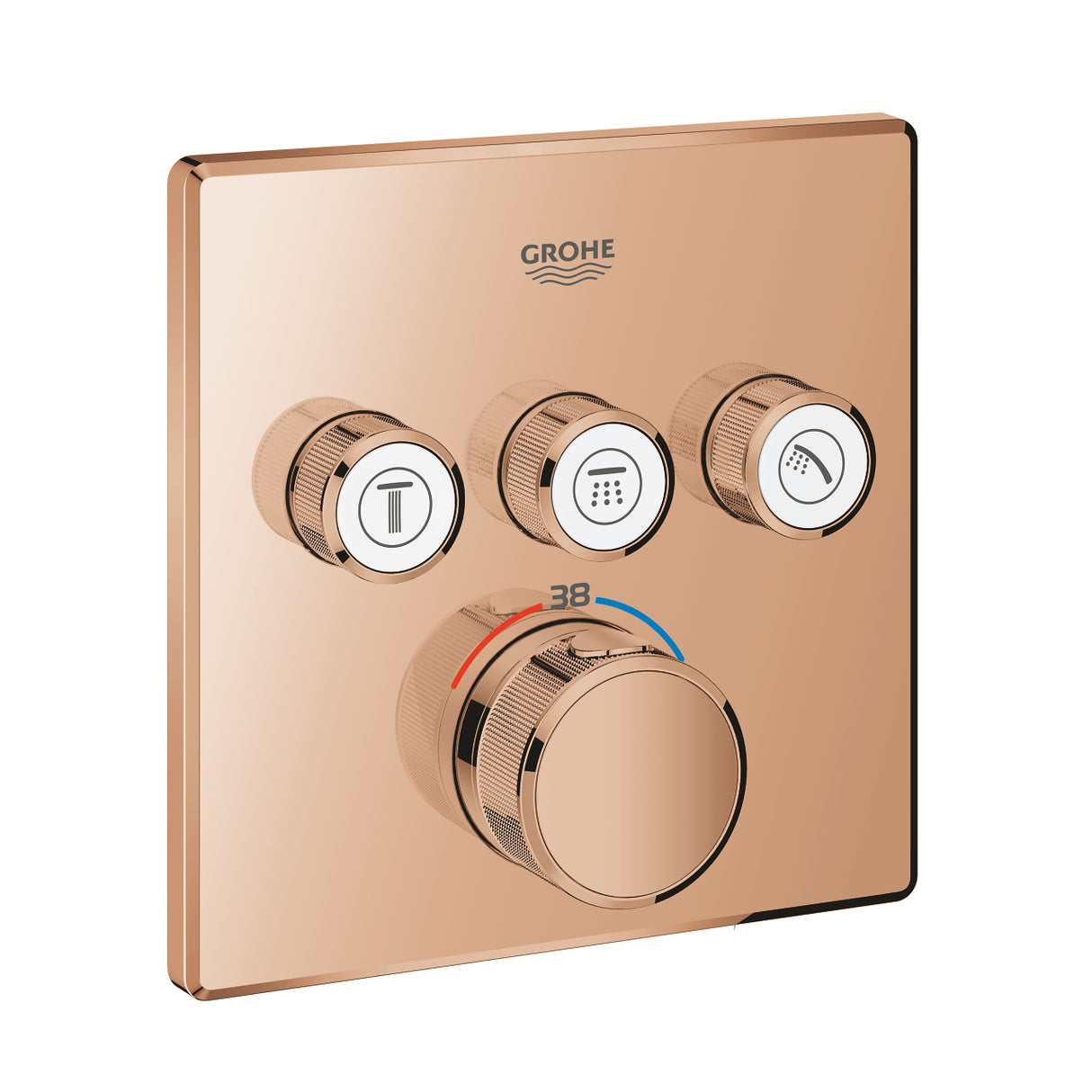 GROHTHERM SMARTCONTROL THERMOSTAT SQUARE, 3 CONTROL - GROHE -  ( WARM SUNSET - G5 - GROHTHERM - 0x0 mm - 0inchX0inch )