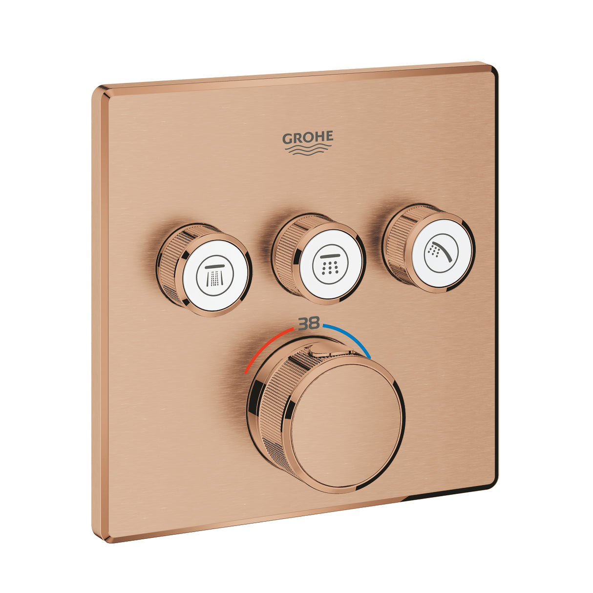 GROHTHERM SMARTCONTROL THERMOSTAT SQUARE, 3 CONTROL - GROHE -  ( BRUSHED WARM SUNSET - G5 - GROHTHERM - 0x0 mm - 0inchX0inch )