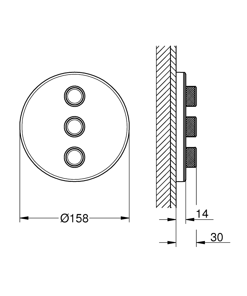 GROHTHERM SMARTCONTROL VOLUME CONTROL TRIM ROUND, 3 CONTROL - GROHE -  ( MOON WHITE - G5 - GROHTHERM - 0x0 mm - 0inchX0inch )