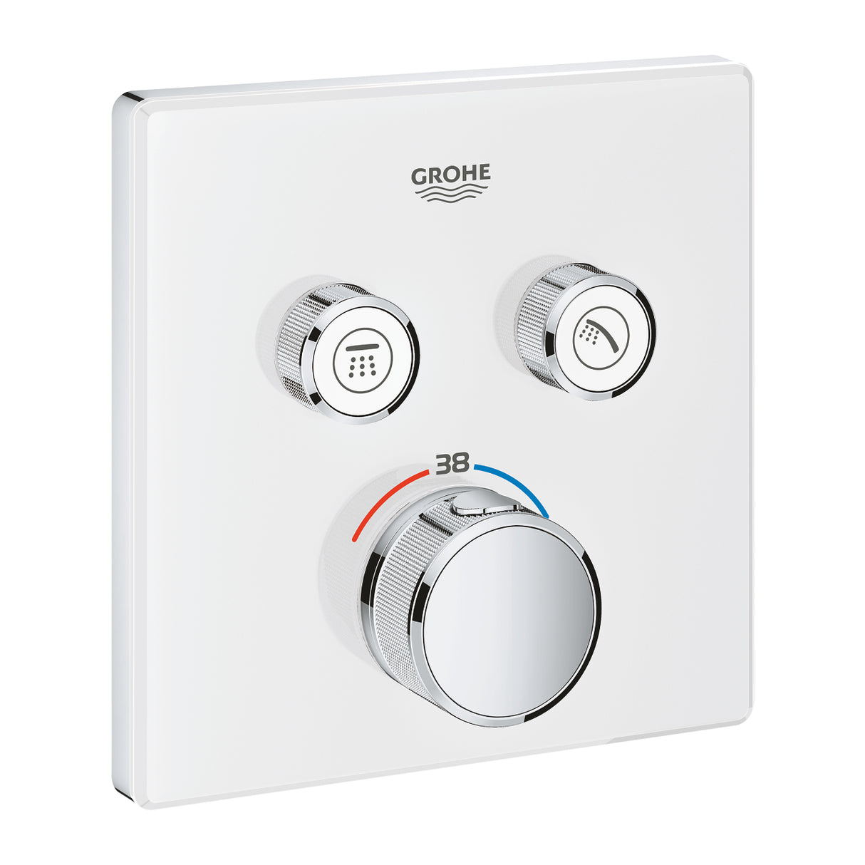 GROHTHERM SMARTCONTROL THERMOSTAT SQUARE, 2 CONTROL - GROHE -  ( MOON WHITE - G5 - GROHTHERM - 0x0 mm - 0inchX0inch )