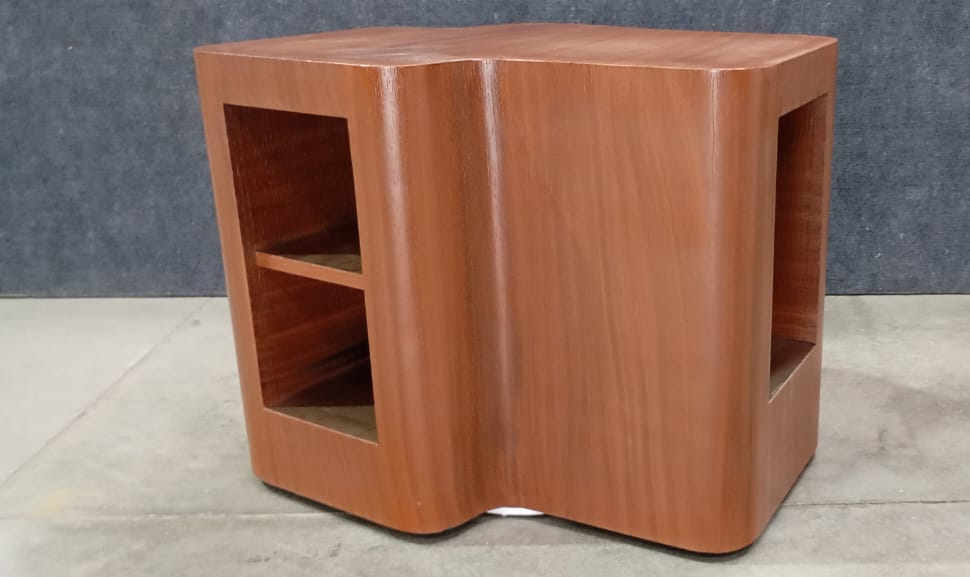 BED SIDE TABLE AMERICAN WOOD BASE WITH GLASS TOP - FURNITURE - ( - BUENA CASA - 609x457x521 mm - 24.36inchX18.28inchX20.84inch)