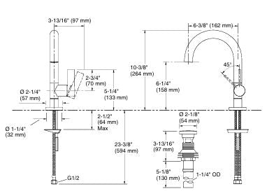 ONE TM SC, SINK FAUCET, TALL SPOUT - KOHLER LUXURY -  ( MATT BLACK - LUXURY - 0x0 mm - 0inchx0inch )