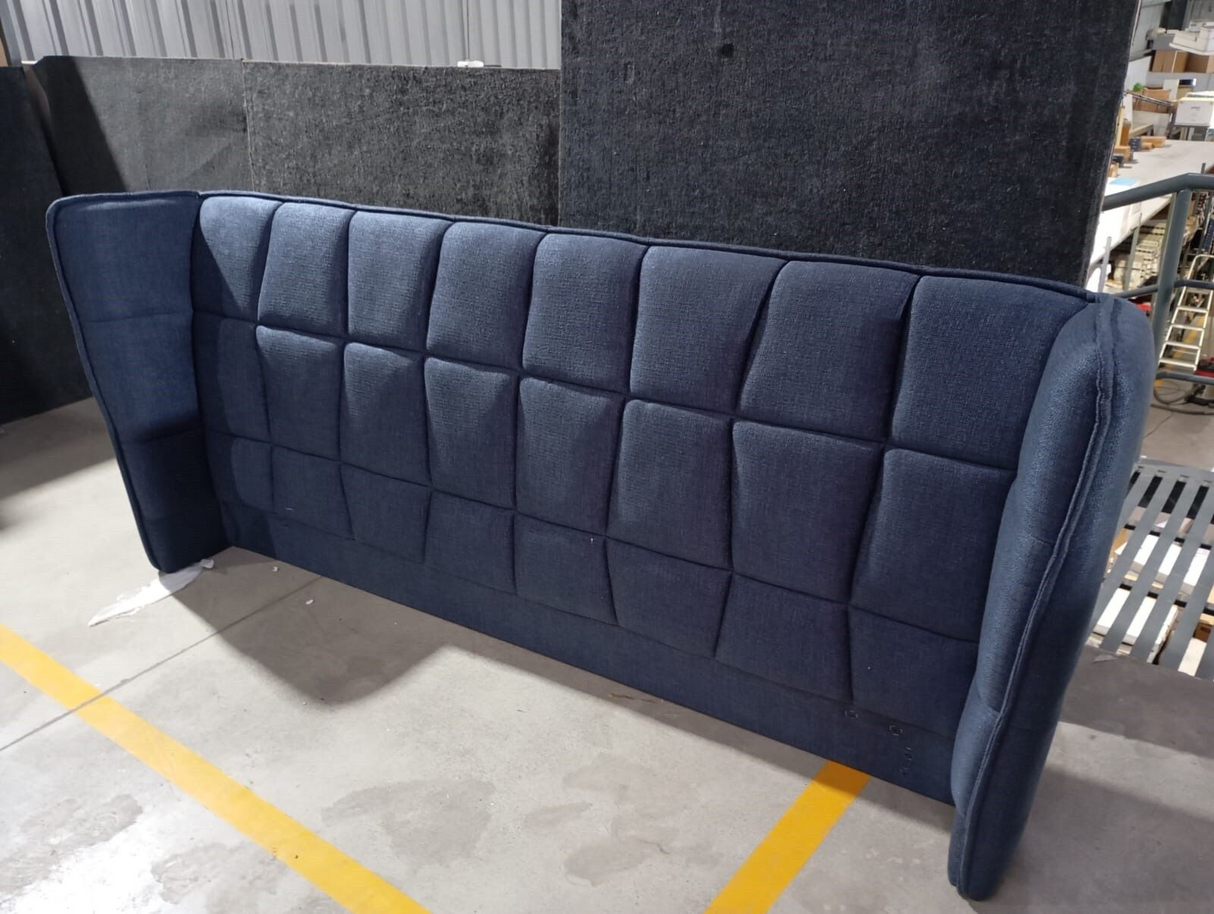 HEADBOARD WINGED (BLUE) - FURNITURE - (BLUE - BUENA CASA - 2260x0x1067 mm - 90.4inchX0inchX42.68inch)