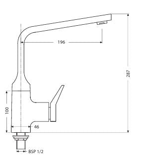 S/L SINK MIXER SWIVEL SPOUT-TABLE MOUNT - HINDWARE FAUCETS -  ( POLISHED CHROME - EDGE-GEOMETRIC - 0x15 mm - 0inchX0.6inch )