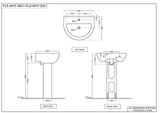 WASH BASIN WALL HUNG - JAQUAR SWARE - ( WHITE - FLORENTINE - 545x435 mm - 22inchX17inch )