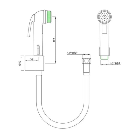H/FAUCET ABS 1MTR.EASY FLEX TUBE - ESSCO FAUCET -  ( CHROME - ALLIED - 0x0 mm - 0inchX0inch )