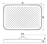 RECTANGULAR ABS RAIN SHOWER - AQUANT - ( CHROME - - 325x187 mm - 13inchX7.48inch )