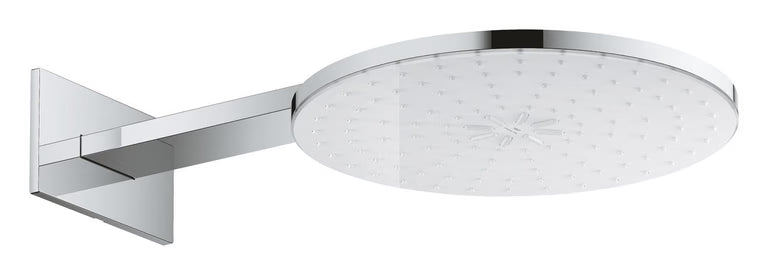 RAINSHOWER AQUA 360 ROUND HEAD SHOWER SET 430 MM CEILING SHOWER ARM, 2 SPRAYS - GROHE -  ( MOON WHITE/CHROME - G5 - RAINSHOWER AQUA - 0x360 mm - 0inchX14.4inch )