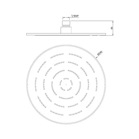 SINGLE FUNCTION MAZE OVERHEAD SHOWER ROUND SHAPE - JAQUAR FAUCETS - ( WHITE MATT - OVERHEAD SHOWER - 0x240 mm - 9.6inchX0inch )