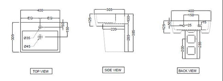 HALF PEDESTAL WITH FIXING ACCESSORIES FOR ECS-WHT-811 - ESSCO SWARE -  ( WHITE -  - 0x0 mm - 0inchx0inch )