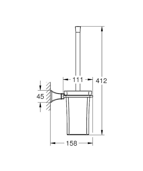 GRANDERA TOILET BRUSH SET - GROHE -  ( CHROME - G5 - GRANDERA - 0x0 mm - 0inchX0inch )