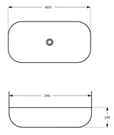 TABLE MOUNTED WASH BASIN - AQUANT - ( BRUSHED ROSE GOLD + BLACK - - 600x390 mm - 24.15inchX15.6inch )