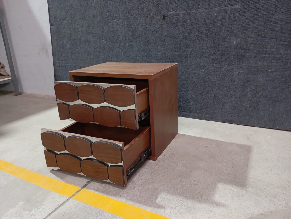 ST09C/D AMERICAN ASH WOOD SIDE TABLE W/MIRROR EDGES - FURNITURE - ( - BUENA CASA - 533x406x483 mm - 21.32inchX16.24inchX19.32inch)