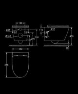 PROJECTLINE TOILET WALL-HUNG WITH SEAT COVER - GROHE -  ( WHITE - G3 - PROJECTLINE - 0x0 mm - 0inchX0inch )