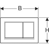 ACTUATOR PLATE OMEGA 20 SQUARE - GEBERIT -  ( BRIGHT CHROME - OMEGA - 525x350 mm - 21inchX14inch )