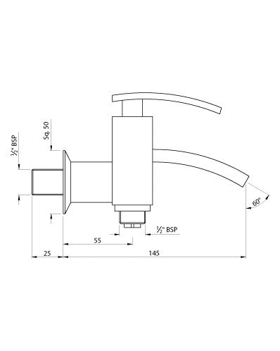 BIB COCK 2-WAY W/FLANGE - ARTIZE FAUCET -  ( CHROME - XQUISITE - 0x15 mm - 0inchX0.6inch )