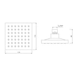 OVERHEAD SHOWER SQUARE S.FLOW - ESSCO FAUCET -  ( CHROME - OVERHEAD SHOWER - 114x114 mm - 4.56inchX4.56inch )