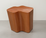 SIDE TABLE AMERICAN ASH WOOD BASE WITH GLASS TOP - FURNITURE - ( - BUENA CASA - 432x330x457 mm - 17.28inchX13.2inchX18.28inch)