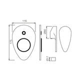 SINGLE LEVER EXPOSED PARTS KIT OF HI-FLOW DIVERTER - JAQUAR FAUCETS -  ( WHITE MATT - VIGNETTE PRIME - 0x15 mm - 0inchX0.5inch )