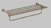 TOWEL RACK COMBINED WITH TOWEL ROD - AQUANT - (BRUSHED GOLD - CIRCA SERIES - 600x210x110 mm - 24inchX8.4inchX4.4inch)