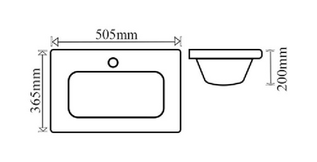 TR 3115 - 50 CARARA WHITE WASH BASIN - GERMA - (WHITE - CARARA WHITE - 505x365 mm - 20.2inchX14.6inch)