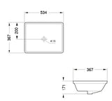 UNDER COUNTER WASH BASIN - AQUANT - ( MATT GREY - - 534x367x171 mm - 21.36inchX14.68inchX6.8inch )