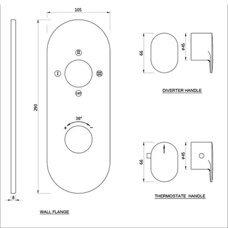 AQUAMAX EXPOSED PART KIT OF THERMOSTATIC SHOWER MIXER WITH 3-WAY OUTLET & SLEEVE (COMPATIBLE WITH ALD-683N)- JAQUAR FAUCETS - ( STAINLESS STEEL - OPAL PRIME - 0x0 mm - 0inchX0inch )