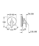 EUROSTYLE COSMOPOLITAN 1-HANDLE BATH/SHOWER MIXER - GROHE - ( CHROME - G3 - EUROSTYLE - 0x0 mm - 0inchX0inch )