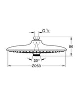 EUPHORIA 260 HEADSHOWER - GROHE -  ( CHROME - G4 - EUPHORIA - 0x15 mm - 0inchX0.6inch )