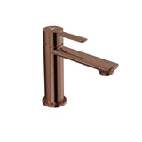 SINGLE LEVER TABLE MOUNTED BASIN MIXER WITHOUT POPUP WASTE WITH 450MM LONG BRAIDED HOSES - JAQUAR FAUCETS - ( BLUSH GOLD PVD - FUSION PRIME - 0x15 mm - 0inchX0.5inch )