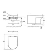 EUROCOSMO TOILET WALL-HUNG RIMLESS WITH SEAT COVER - GROHE -  ( WHITE - G4 - EUROCOSMO - 0x0 mm - 0inchX0inch )