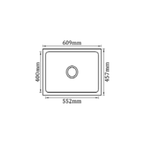 1.0 BOWL SS SINK W/COUPLING (DEPTH 9INCH)- FUTURA -  ( BLACK - HAND CARVED COLOUR SERIES - 609x457 mm - 24.4inchX18.28inch )