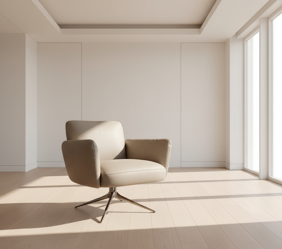 SC99A  LEATHER SOFT LEISURE CHAIR - FURNITURE - ( - BUENA CASA - 508x737x762 mm - 20.32inchX29.48inchX30.48inch)