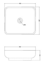 WASH BASIN TABLE TOP MARINA - HINDWARE -  ( STAR WHITE - MARINA - 450x400 mm - 18inchX16inch )