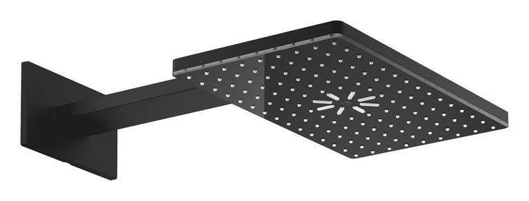 RAINSHOWER AQUA RECTANGULAR HEAD SHOWER SET 430 MM CEILING SHOWER ARM - GROHE -  ( PHANTOM BLACK - G5 - RAINSHOWER AQUA - 400x230 mm - 16inchX9.2inch )