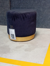 TRIO HB PUFFE W/ BLACK FABRIC & GOLD BASE - FURNITURE - (GREY - BUENA CASA - 0x406x394 mm - 0inchX16.24inchX15.76inch)